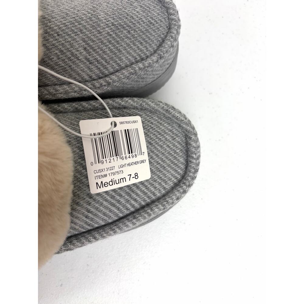 Dearfoams Memory Foam Total Comfort Slipper Women's Sz M 7-8 Gray Faux Fur - Picture 8 of 8